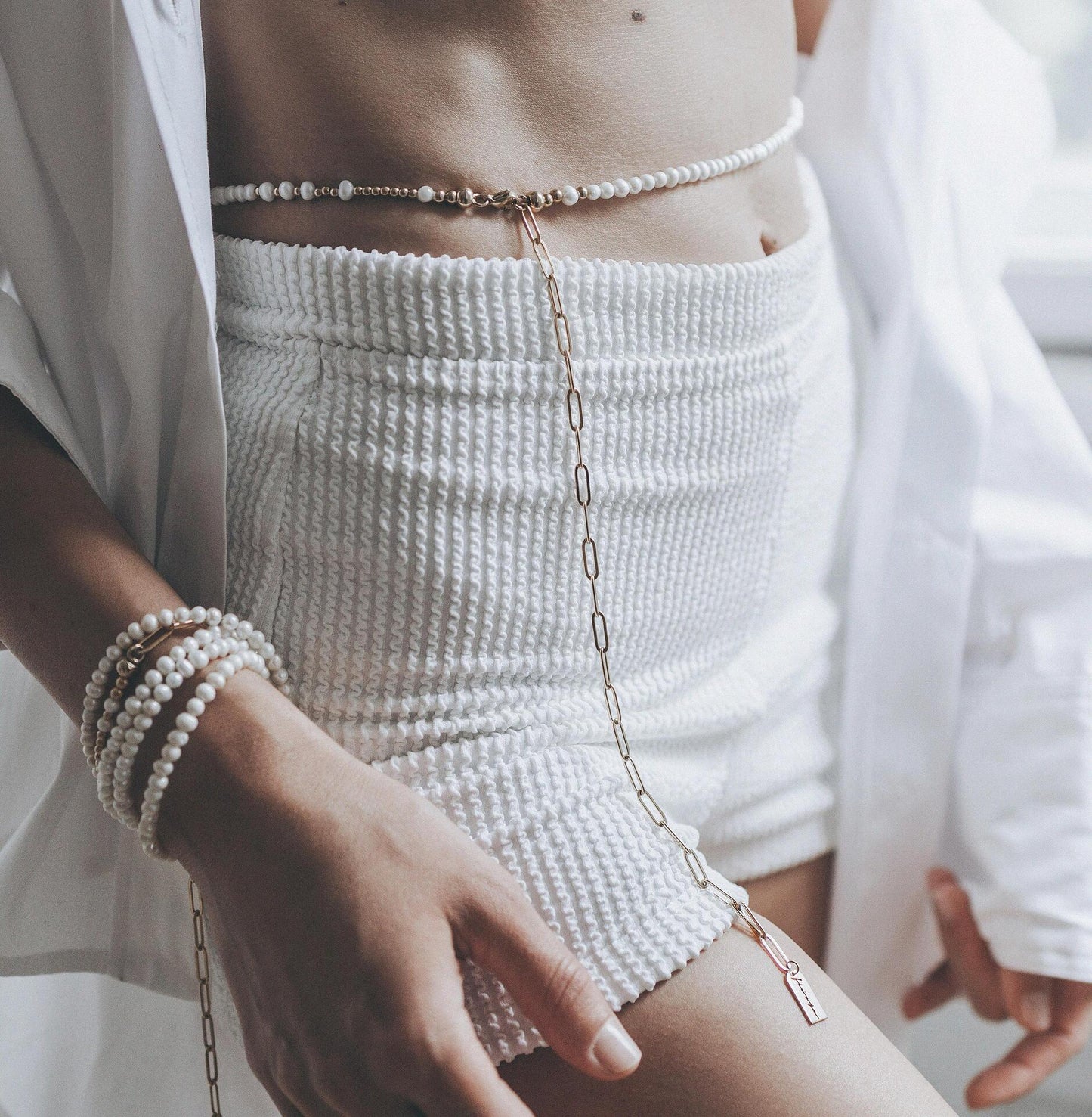 БИЖУ ЗА ТАЛИЯ FLICKA PEARLS & STEEL