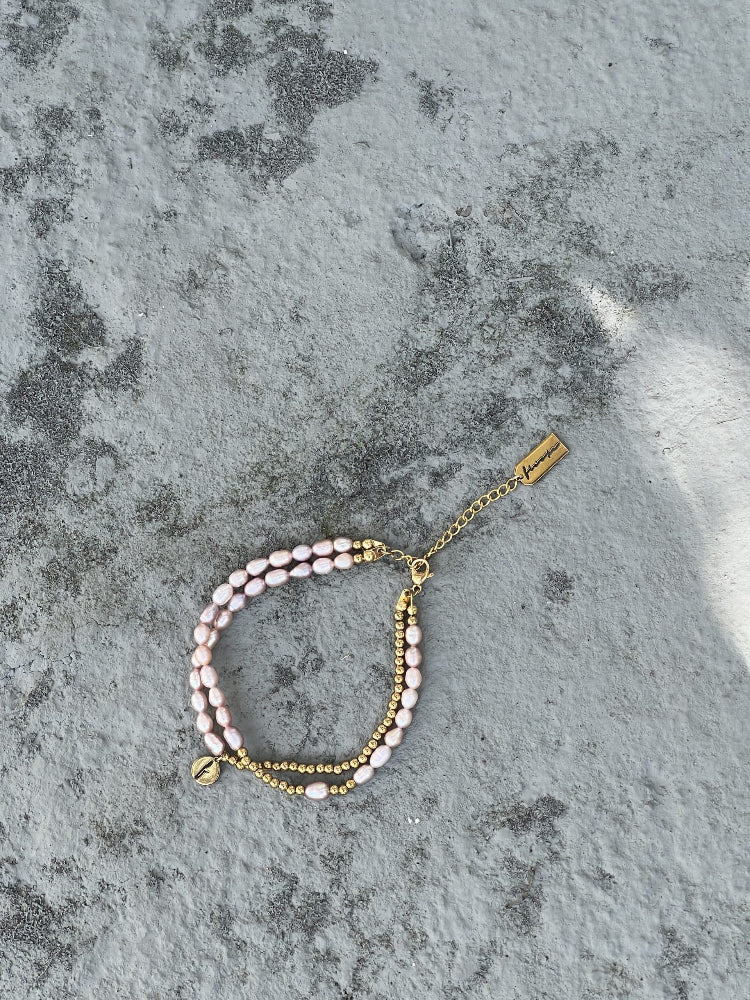 ДВОЙНА ГРИВНА FLICKA RICE PEARLS PINK VIBES