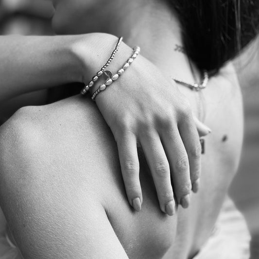 ДВОЙНА ГРИВНА ЗА РЪКА FLICKA  RICE PEARLS PINK VIBES