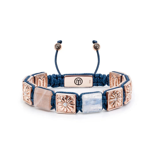 ГРИВНА MAHIGAN С ПЛОСКИ МЪНИСТА "THE BLUE ROSE"