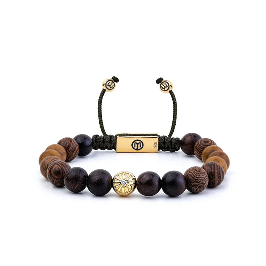 ГРИВНА MAHIGAN В ЗЛАТО С МЪНИСТА ОТ АБАНОСОВО ДЪРВО И САНДАЛОВО ДЪРВО