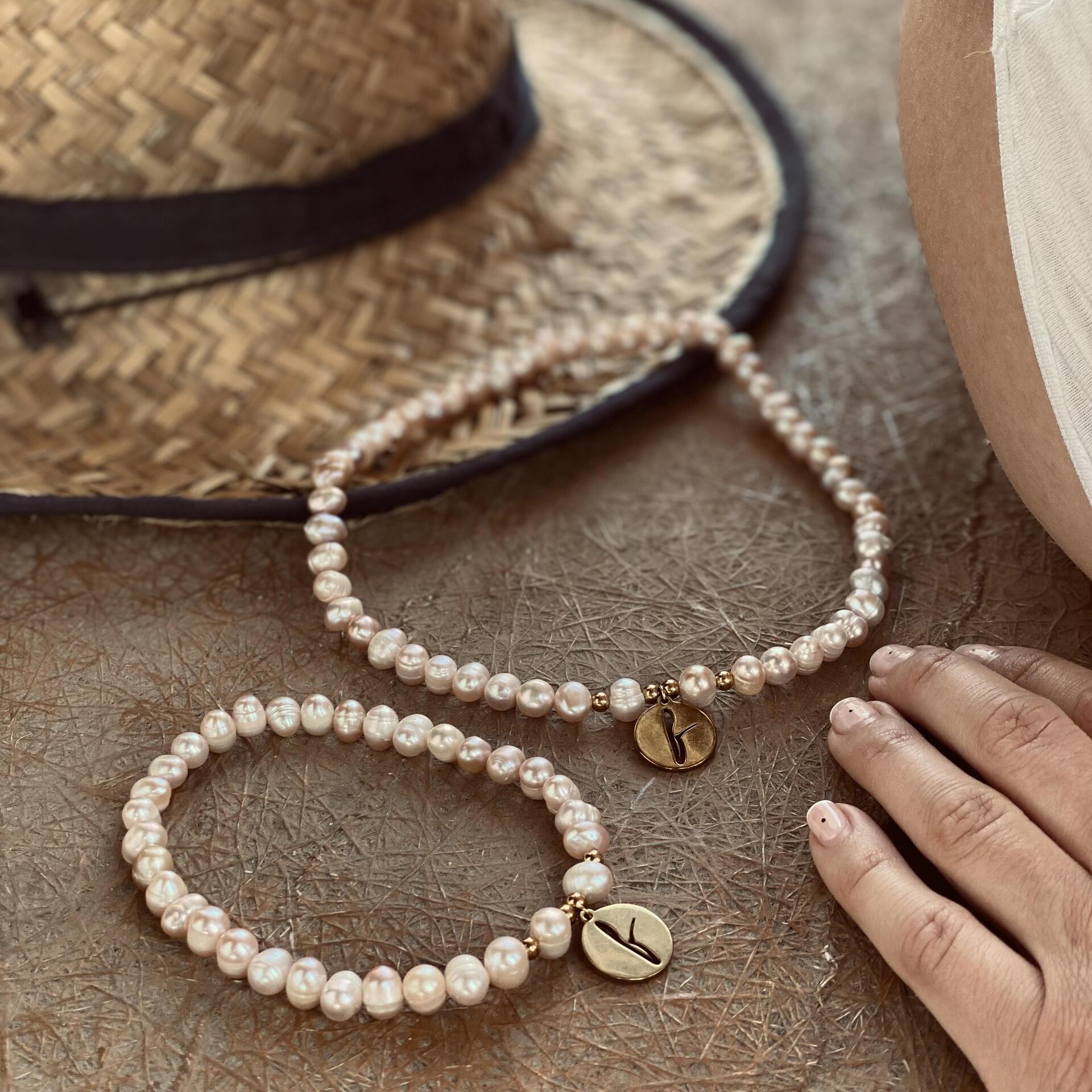 ГРИВНА ЗА ГЛЕЗЕН FLICKA F PEARLS PINK VIBES