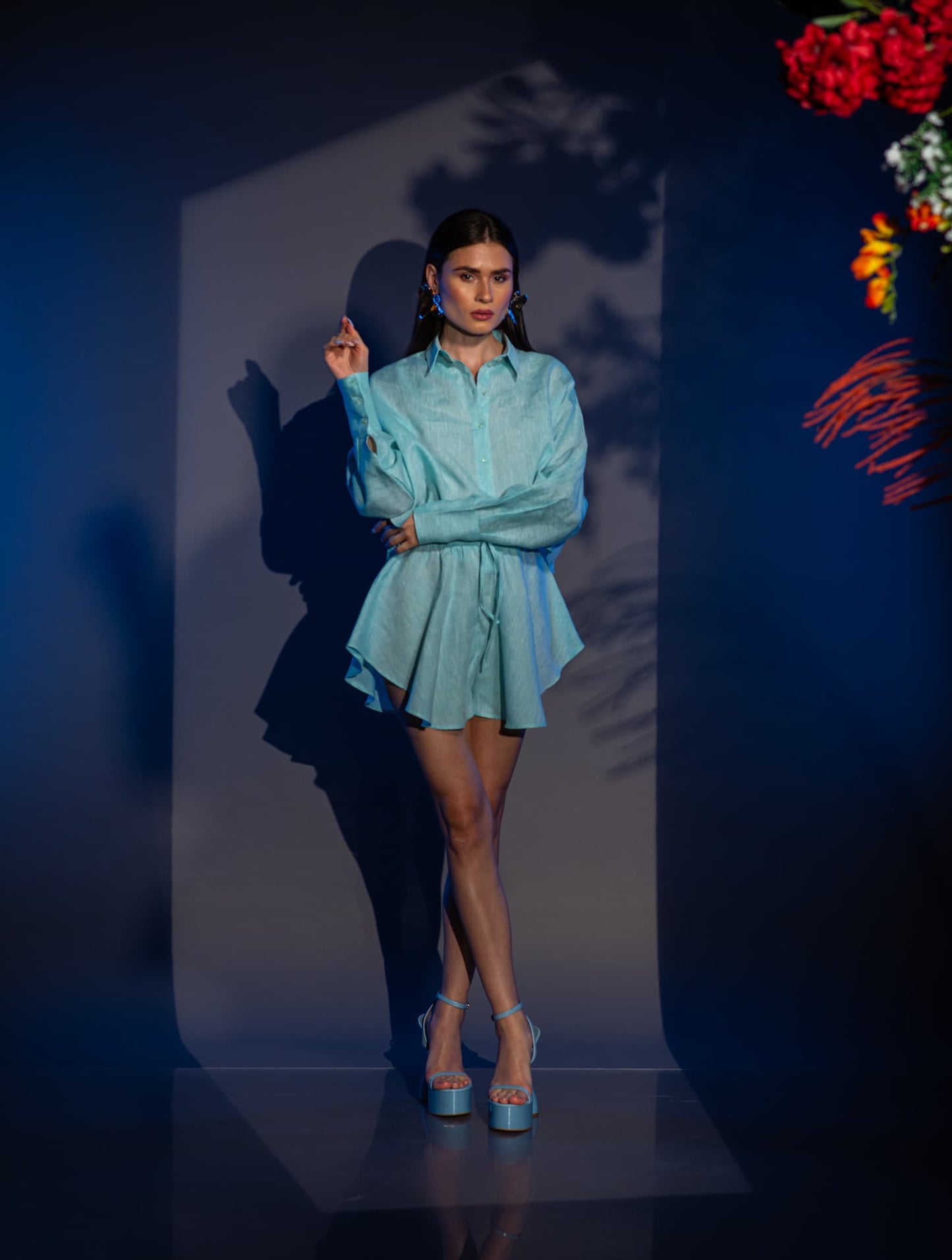 Къс ленен сет SARA MINT VERNISSAGE резедаво
