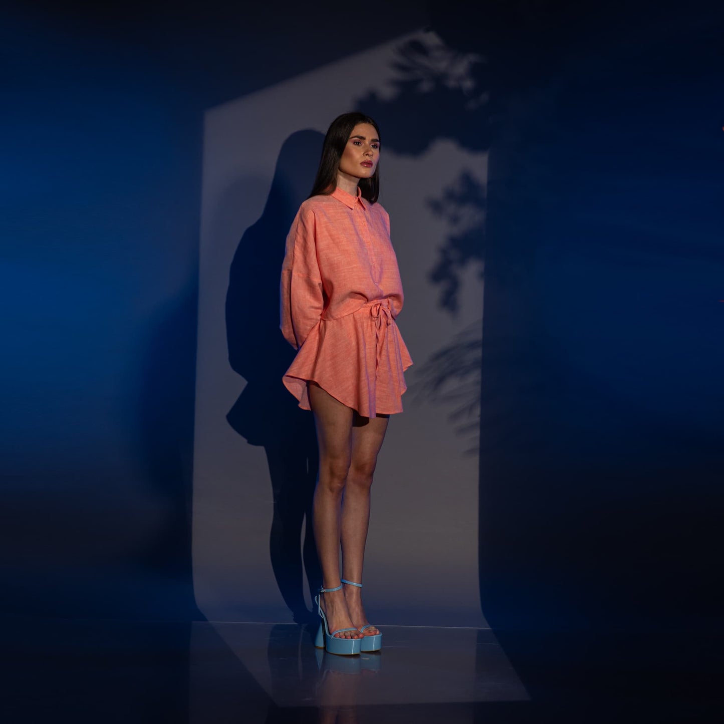 Къс ленен сет SARA ORANGE Оранжево VERNISSAGE