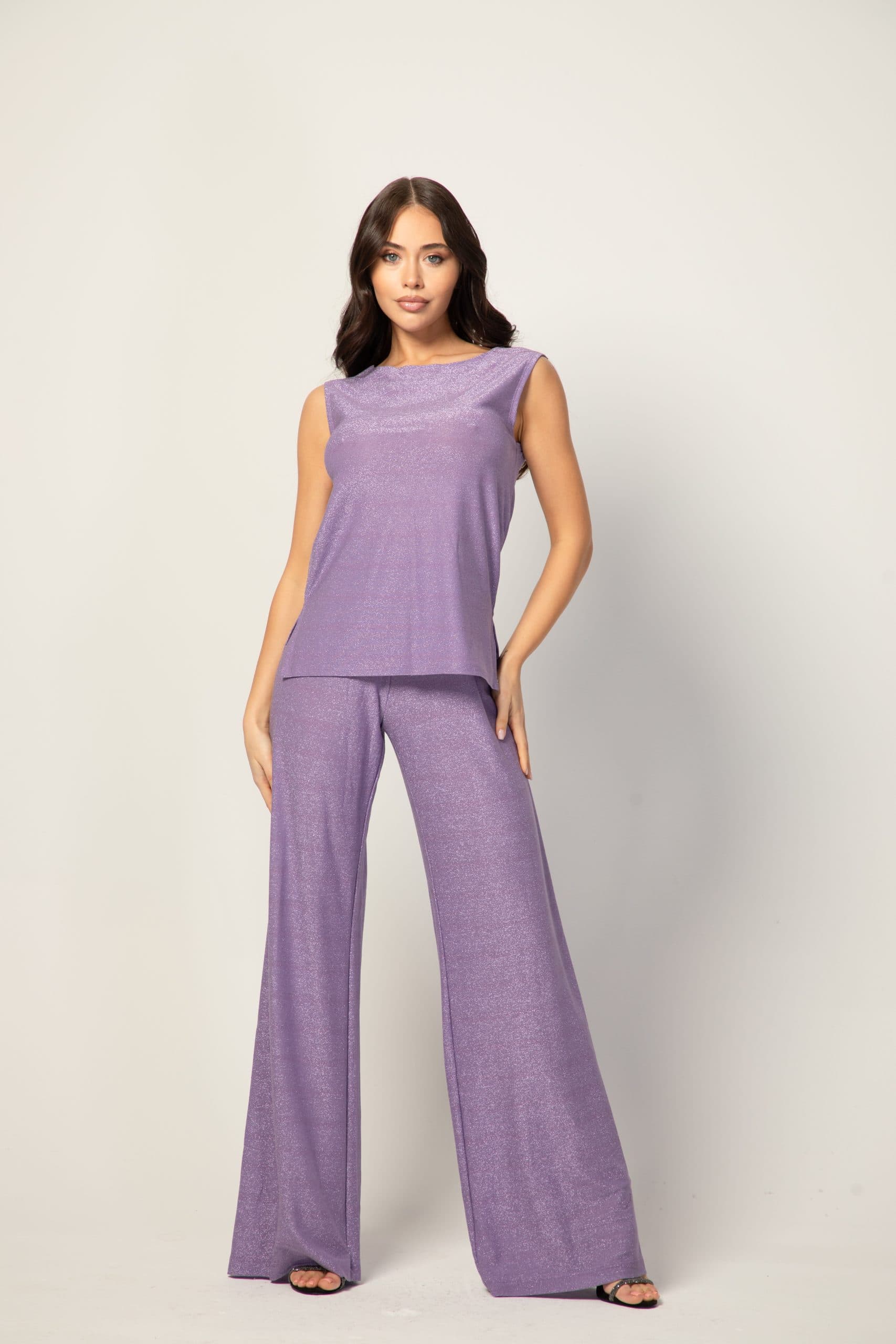 Комплект потник и панталон VANITTA в цвят лавандула - Лурекс