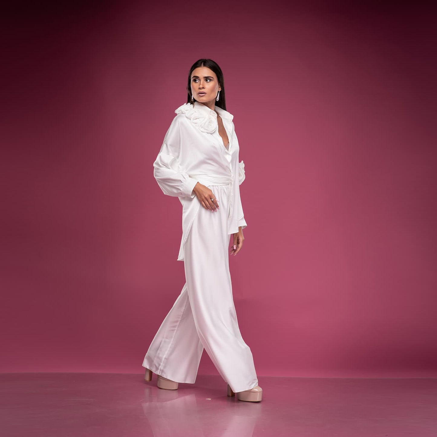 Сет ALIA BIANCO – ефирен комплект от бяла коприна