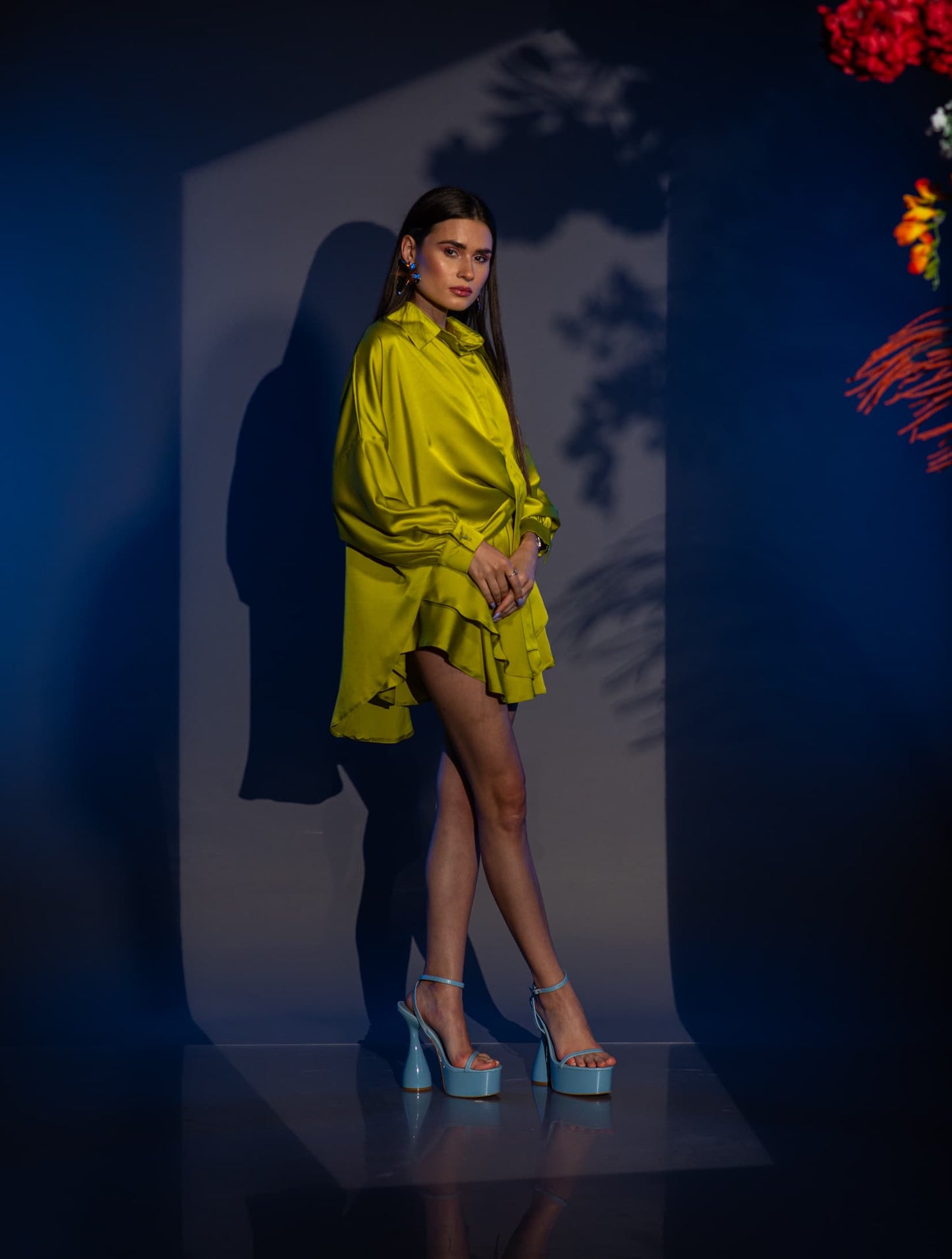 Сет DINA NEON – Сатенен Комплект в Лайм от VERNISSAGE