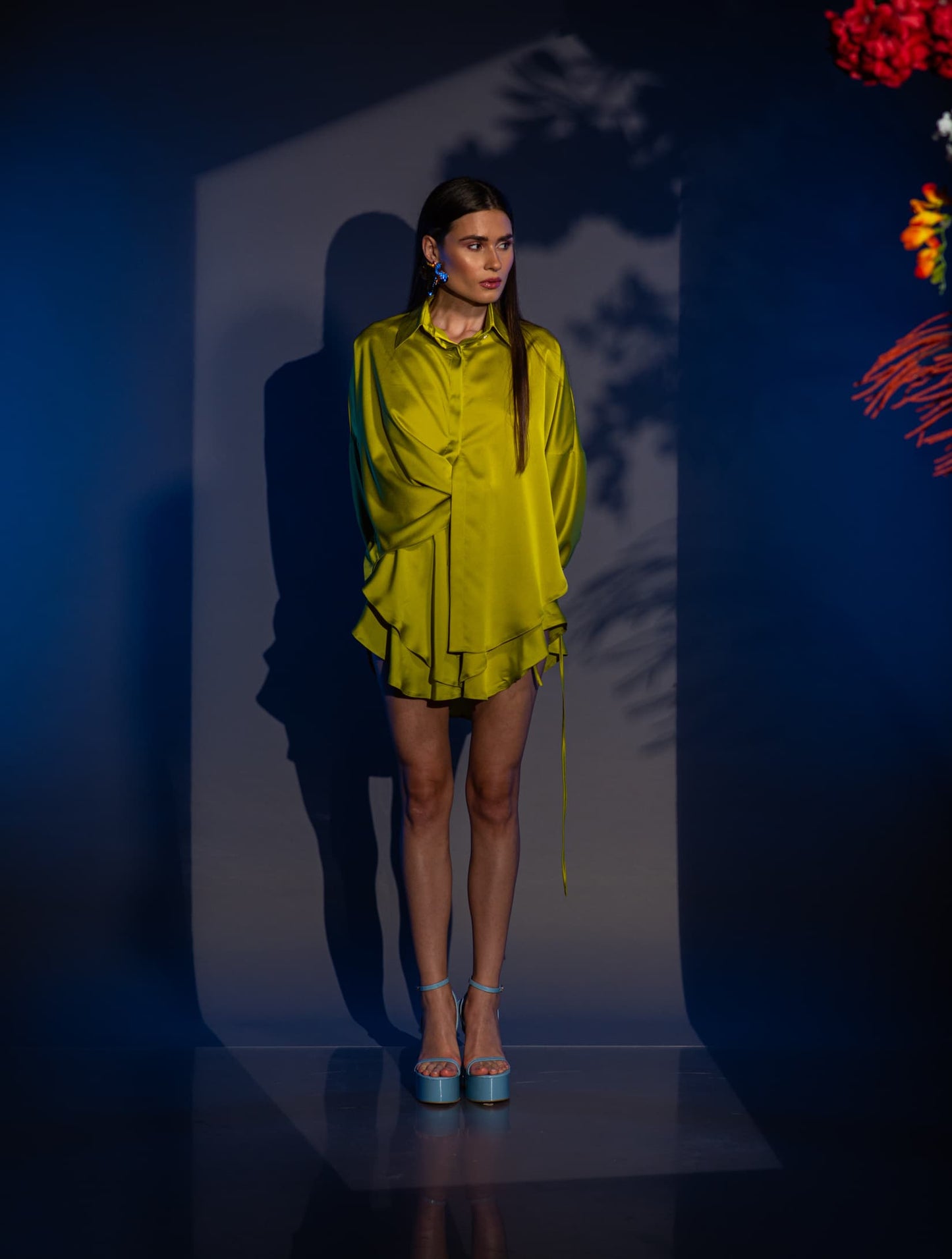 Сет DINA NEON – Сатенен Комплект в Лайм от VERNISSAGE