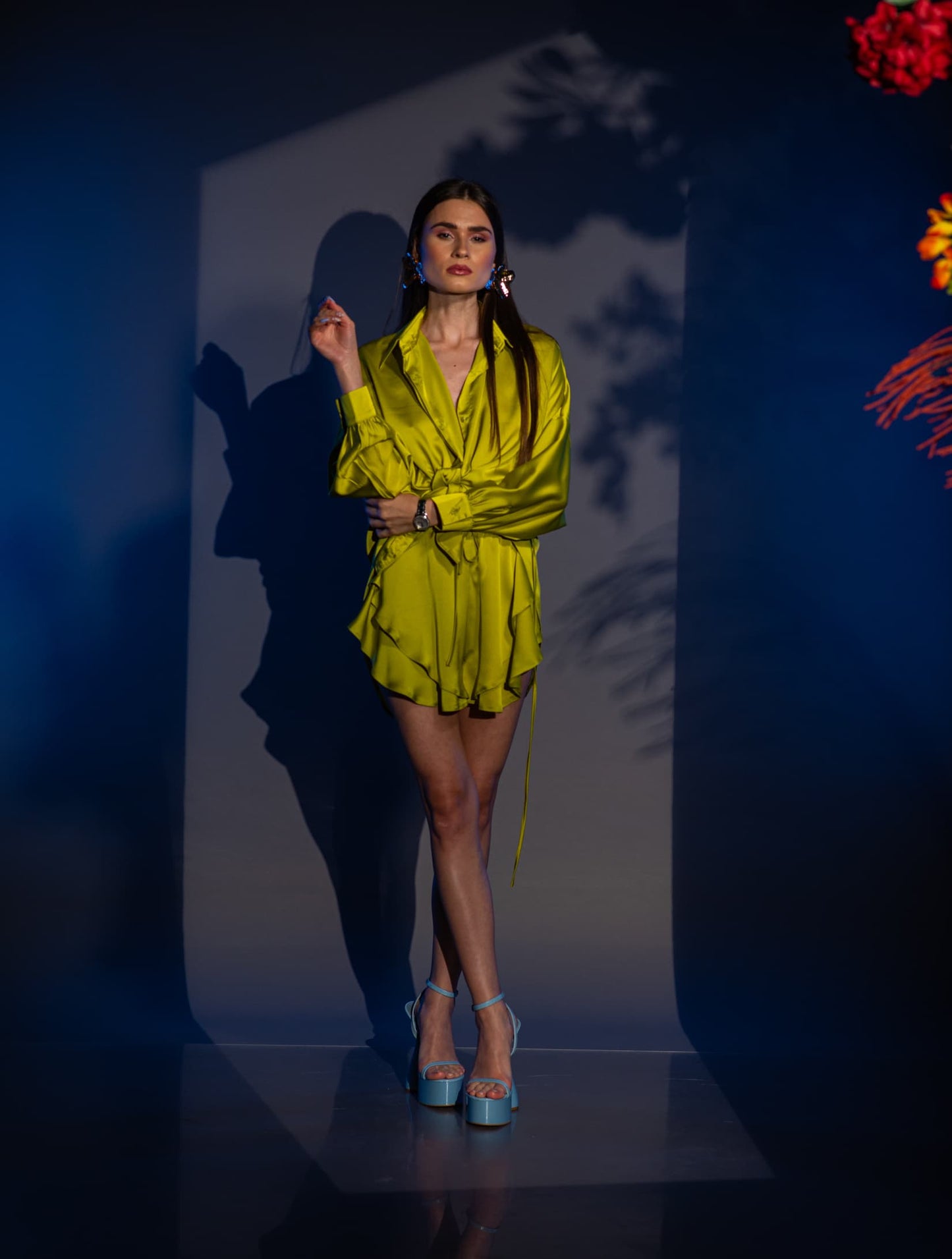 Сет DINA NEON – Сатенен Комплект в Лайм от VERNISSAGE