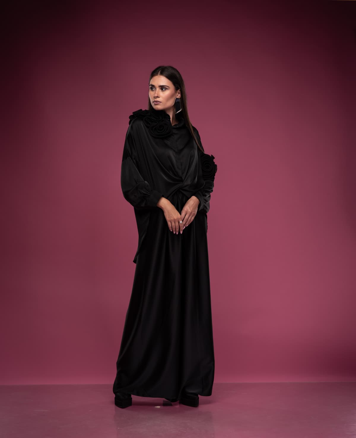 Сет ALIA NERO – ефирен комплект от черна коприна