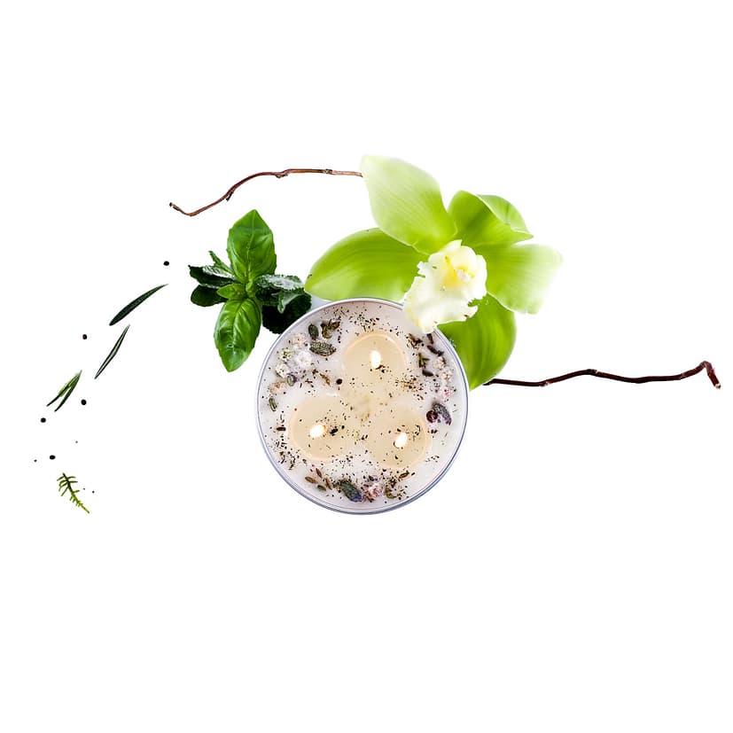 3 ароматни свещи GREEN HERBS & ORCHIDS