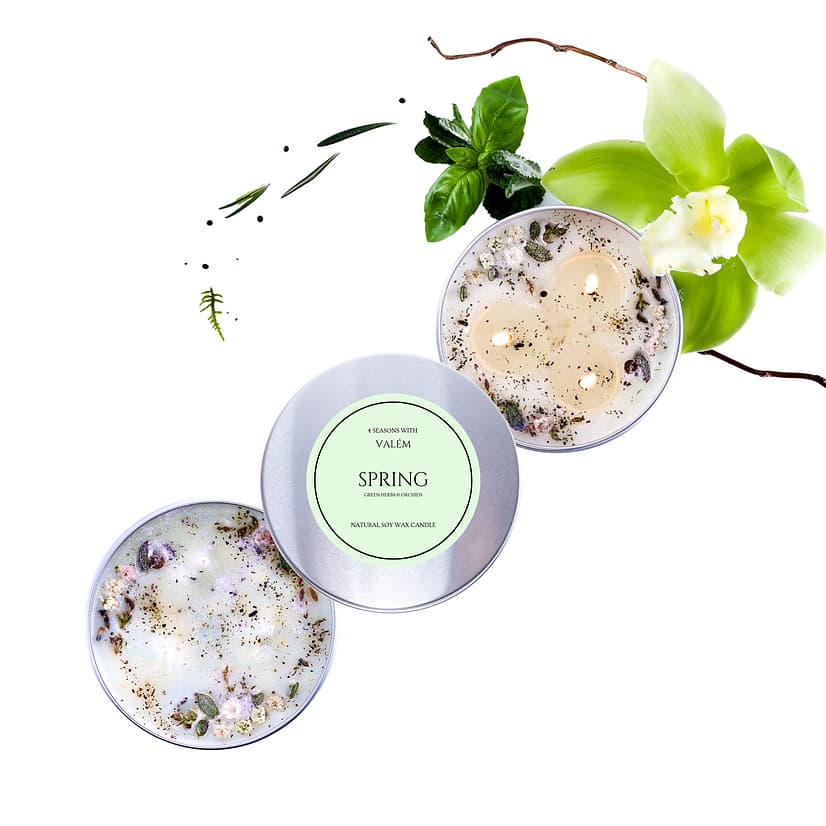 3 ароматни свещи GREEN HERBS & ORCHIDS