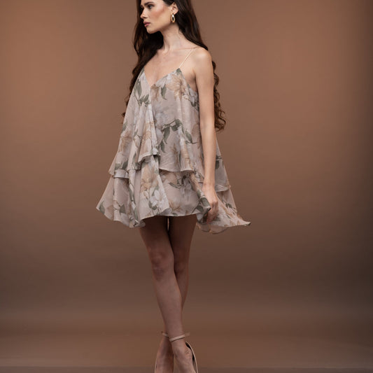 Рокля POILU CHIFFON - Ефирна рокля с принт | Vernissage