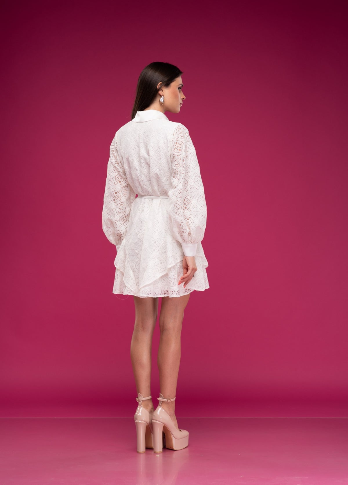 Бяла дантелена ризорокля DINASA LACE BIANCO, снимка 3