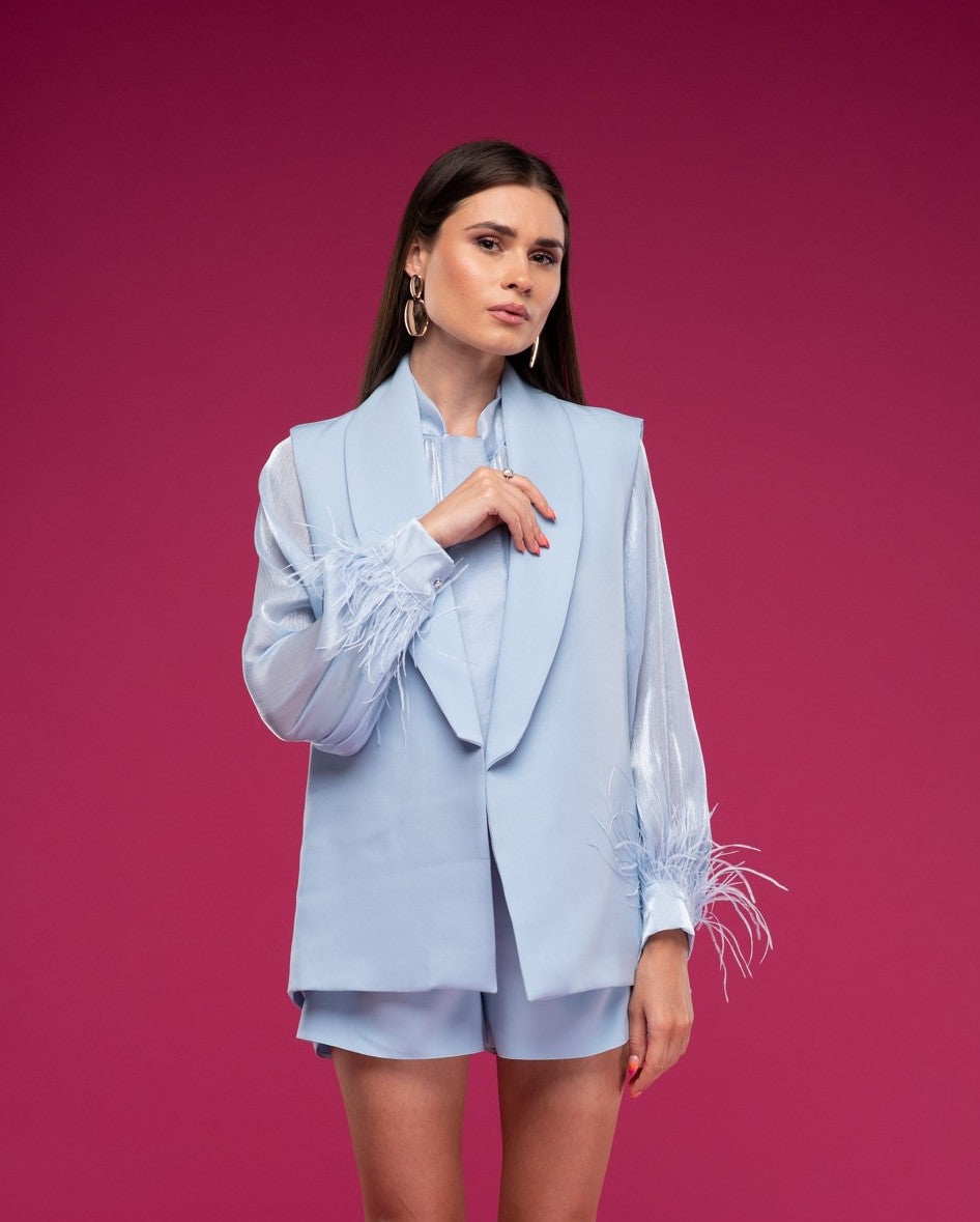 Светлосин елек от жоржет ZALIA BLUE от Vernissage