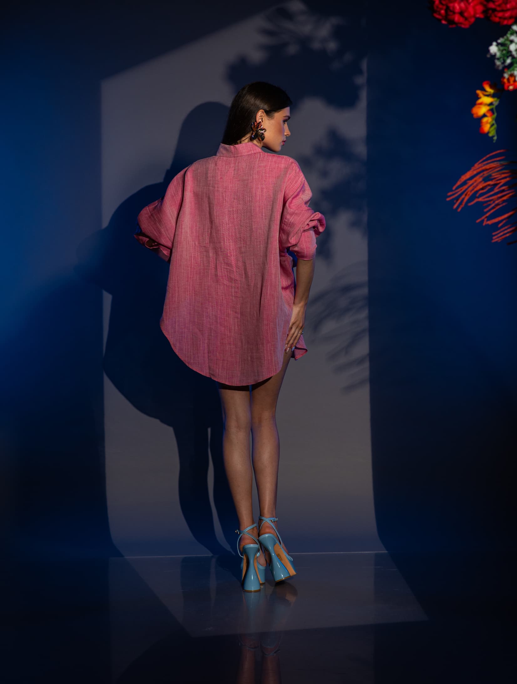 Къс ленен сет SARAPINK Розово и Оранжево VERNISSAGE