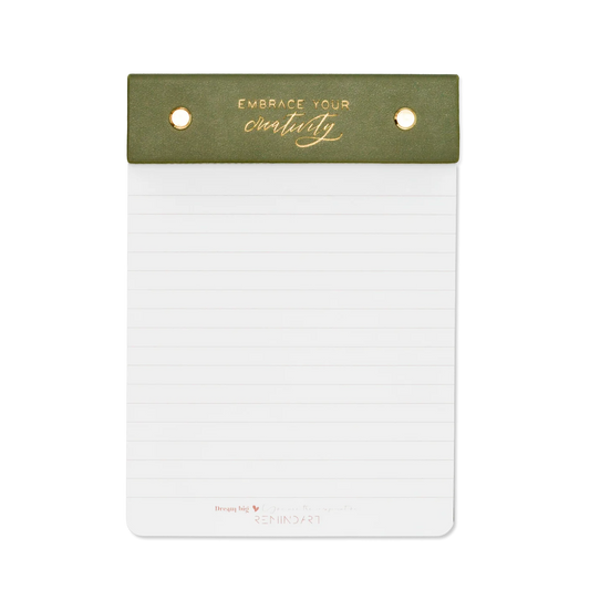 Кожен бележник REMINDART Notepad Leather OLIVE GREEN