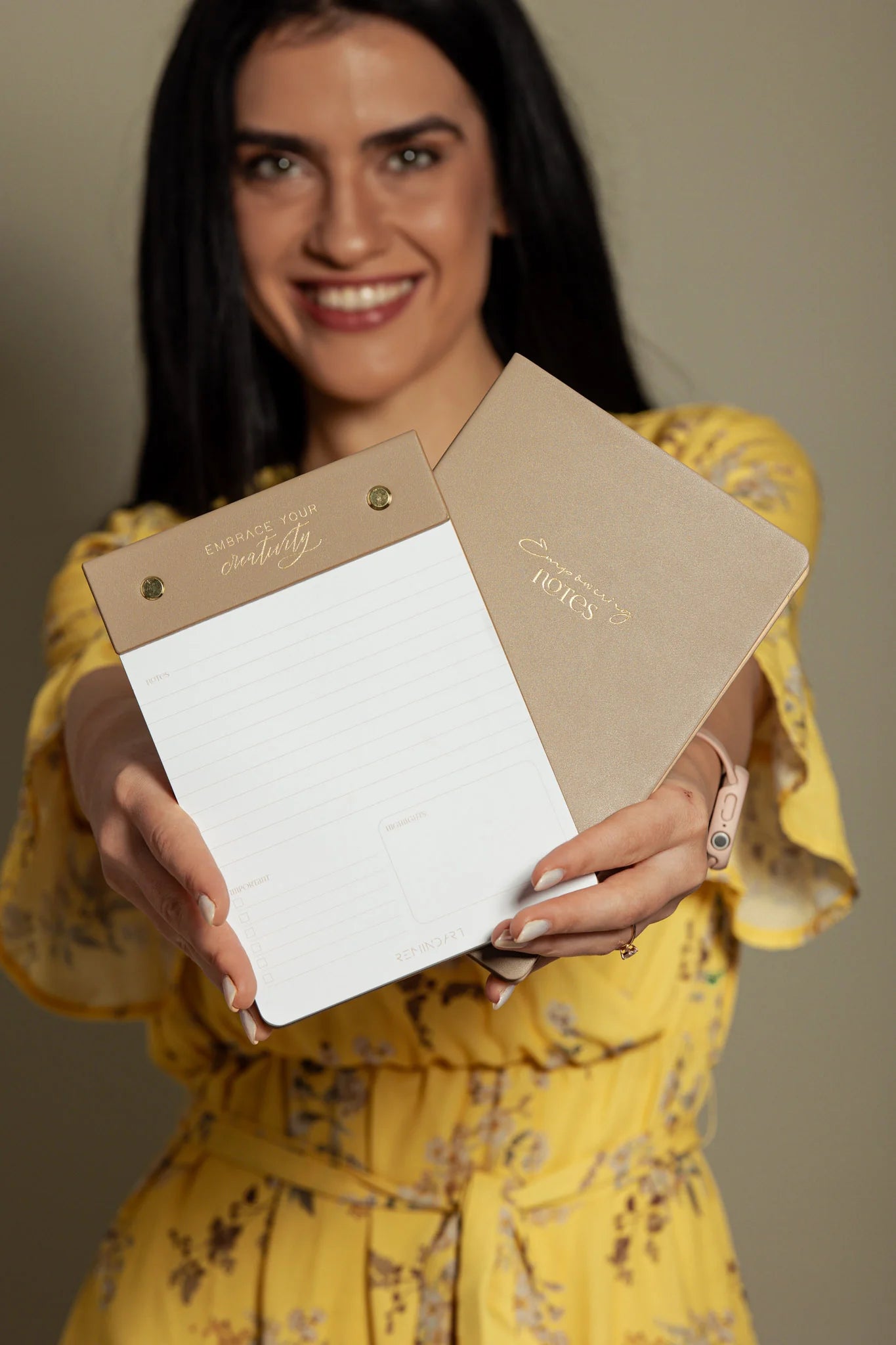Кожен бележник REMINDART Notepad Leather MOCCA BEIGE