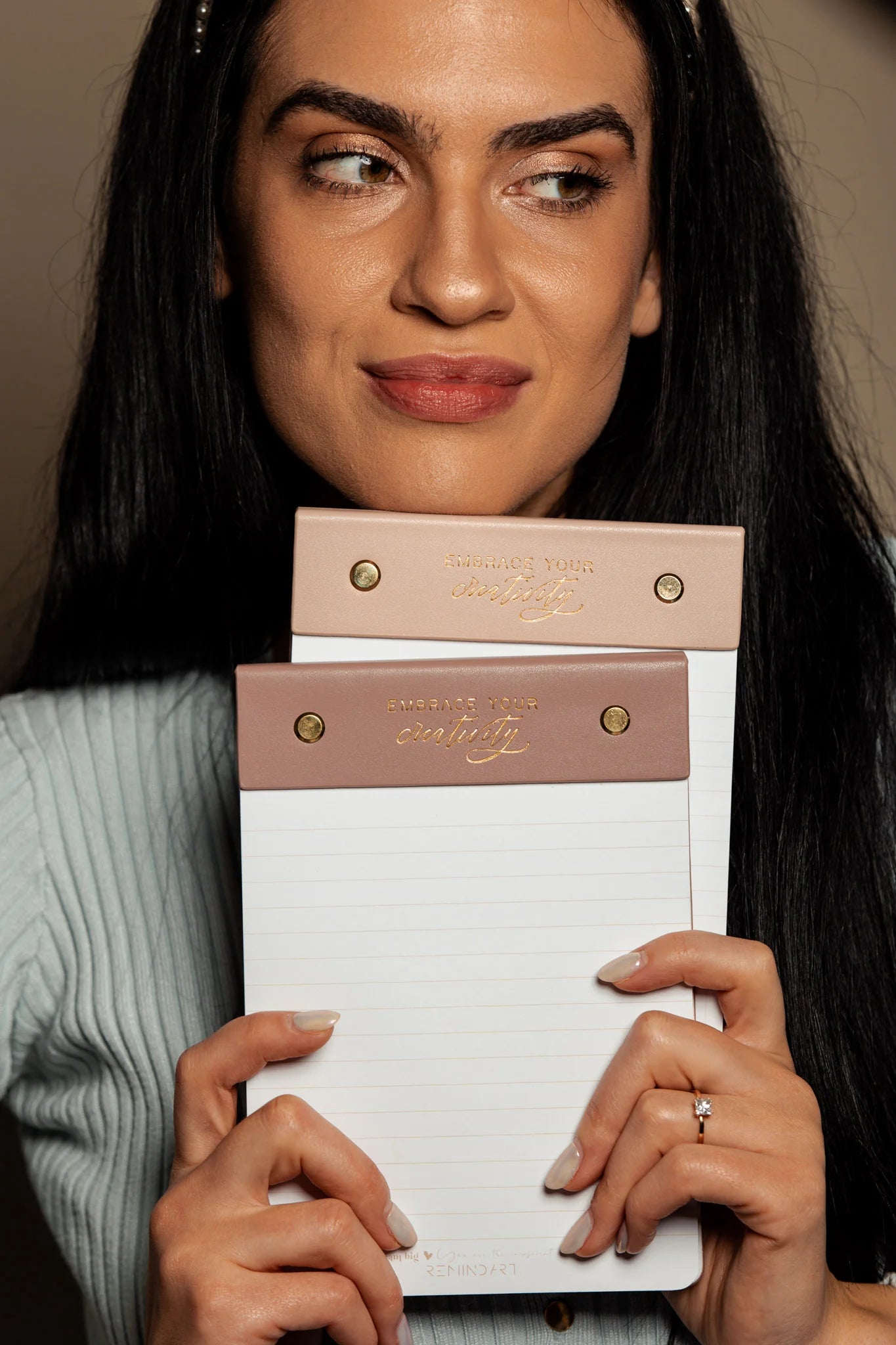 Кожен бележник REMINDART Notepad Leather NUDE PINK