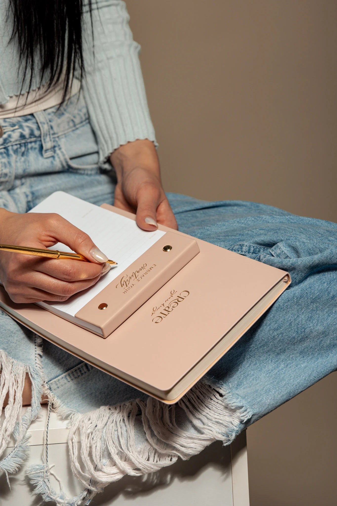 Кожен бележник REMINDART Notepad Leather NUDE PINK